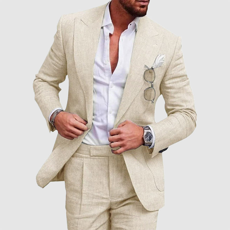 Lukas - Men’s Linen Wedding Two-Piece Suit