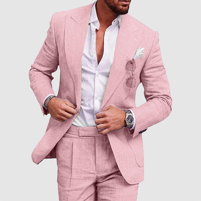 Lukas - Men’s Linen Wedding Two-Piece Suit