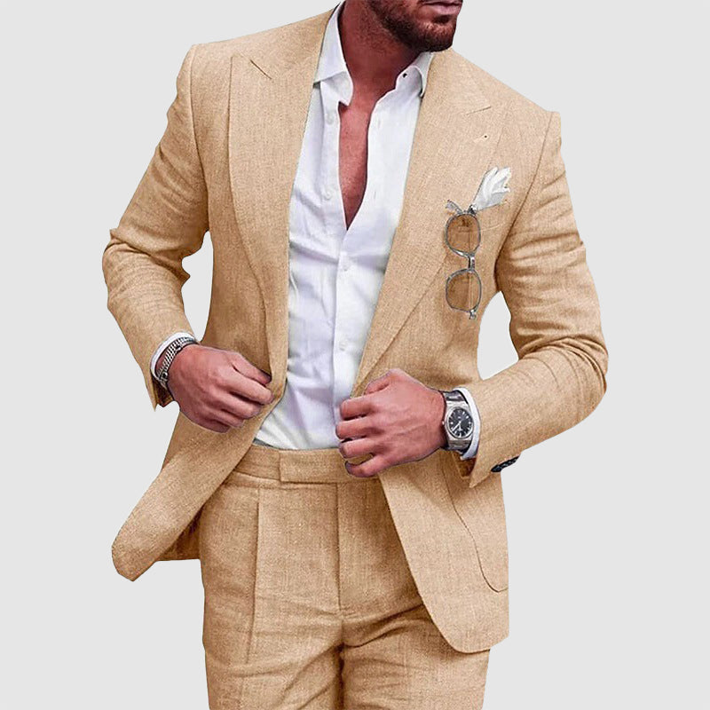 Lukas - Men’s Linen Wedding Two-Piece Suit