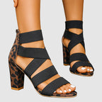 Mackenzie - Women's Strappy Animal Print Open Toe Heels