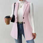 Madeline - Women's Tailored Double-Breasted Longline Blazer Vest 3