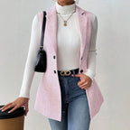 Madeline - Women's Tailored Double-Breasted Longline Blazer Vest 5