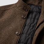 Malachi - Men's Button-Front Wool Overcoat with Structured Collar