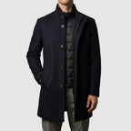 Malachi - Men's Button-Front Wool Overcoat with Structured Collar