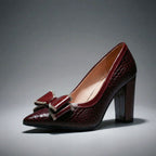 Mallory - Women's Croc Texture Block Heel Pumps