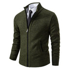 Marcus - Men's Textured Full-Zip Sweater Vest with Ribbed Cuffs