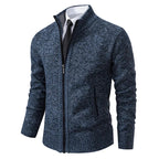 Marcus - Men's Textured Full-Zip Sweater Vest with Ribbed Cuffs