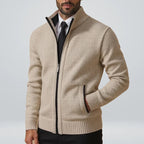 Marcus - Men's Textured Full-Zip Sweater Vest with Ribbed Cuffs