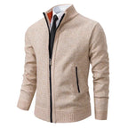 Marcus - Men's Textured Full-Zip Sweater Vest with Ribbed Cuffs