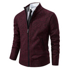 Marcus - Men's Textured Full-Zip Sweater Vest with Ribbed Cuffs
