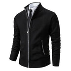 Marcus - Men's Textured Full-Zip Sweater Vest with Ribbed Cuffs