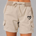 Marlow - Women's Heart Graphic Cargo Lounge Shorts