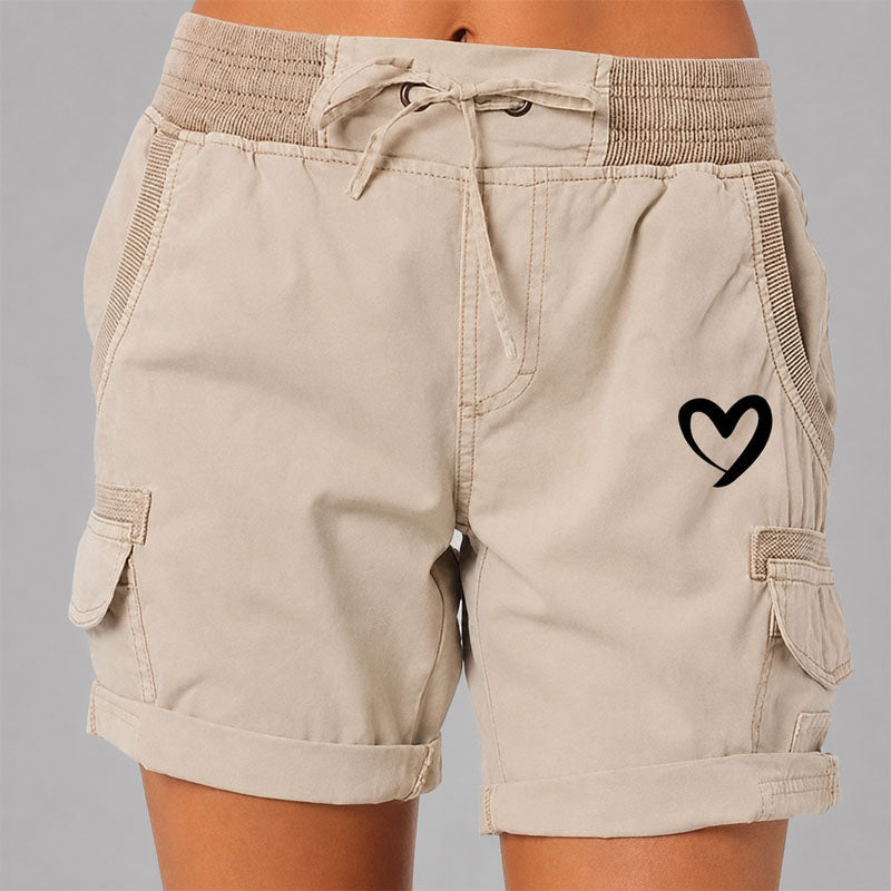 Marlow - Women's Heart Graphic Cargo Lounge Shorts