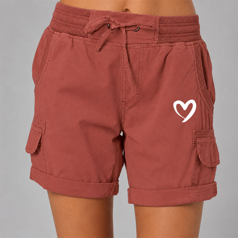 Marlow - Women's Heart Graphic Cargo Lounge Shorts