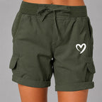 Marlow - Women's Heart Graphic Cargo Lounge Shorts