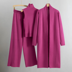 Marlowe - Women's Long Cardigan and Knit Pants 3 Piece Set
