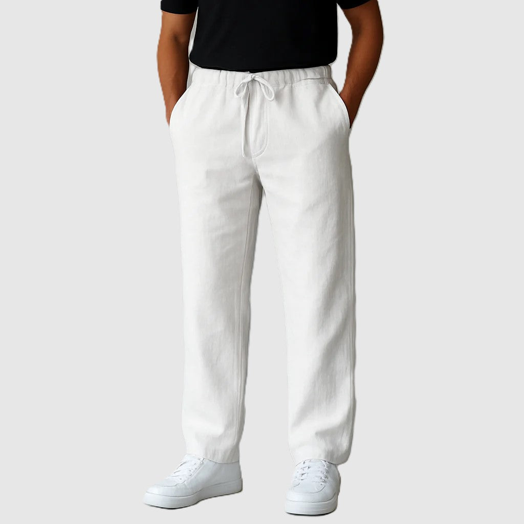 Martin - Men’s Classic Straight Leg Drawstring Linen Pants