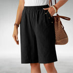 Mary - Women's Casual Elastic Waist Knee Length Shorts