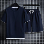 Mason - Men's Waffle Knit Short-Sleeve Top and Shorts Set