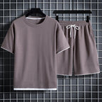 Mason - Men's Waffle Knit Short-Sleeve Top and Shorts Set