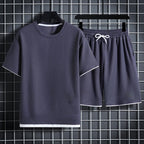 Mason - Men's Waffle Knit Short-Sleeve Top and Shorts Set