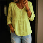 Megan - Women’s Casual V-Neck Long Sleeve Shirt
