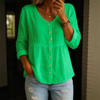 Megan - Women’s Casual V-Neck Long Sleeve Shirt