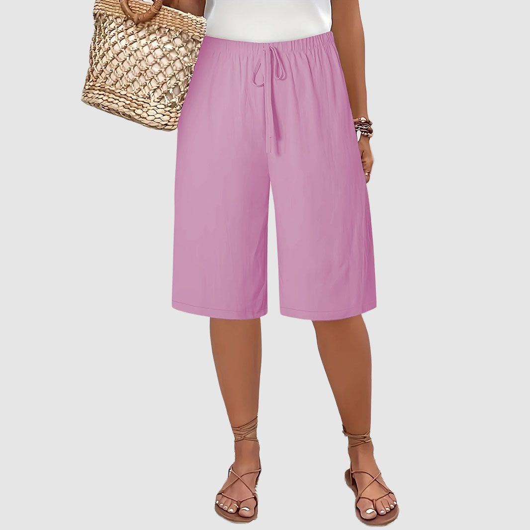 Melody - Women’s Elastic Waist Casual Bermuda Shorts