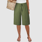 Melody - Women’s Elastic Waist Casual Bermuda Shorts