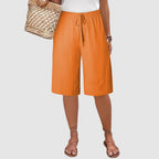 Melody - Women’s Elastic Waist Casual Bermuda Shorts