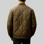 Mike - Men's Quilted Bomber Jacket with Snap Button Closure