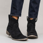 Miley - Women's Suede Ankle Boots with V-Cut Shaft 4