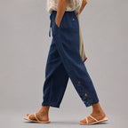 Millie - Women's Lace Trim Relaxed Tapered Pants