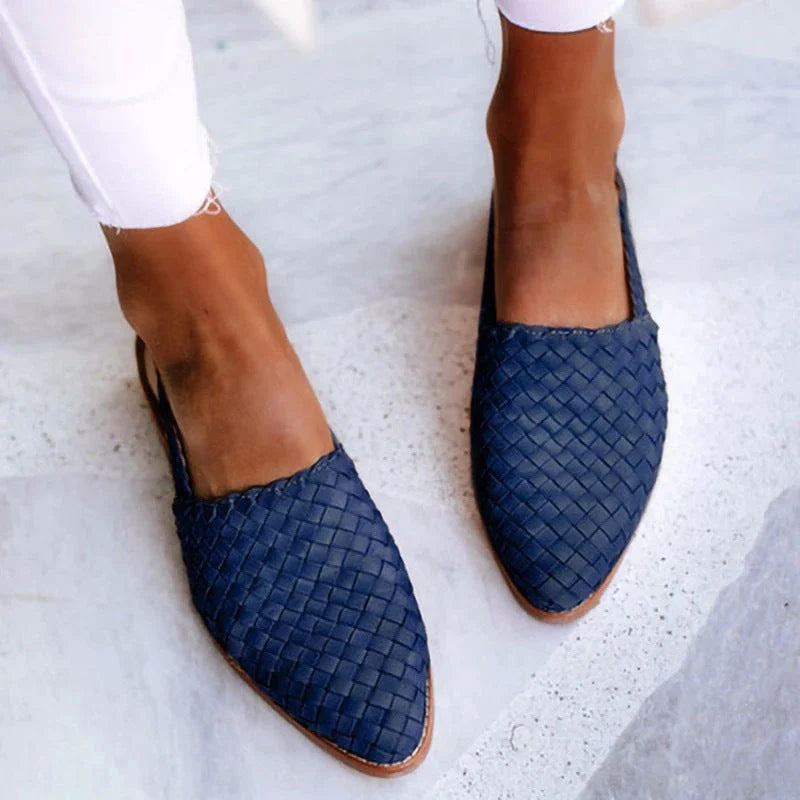 Miranda - Women's Basketweave Pointed-Toe Flats
