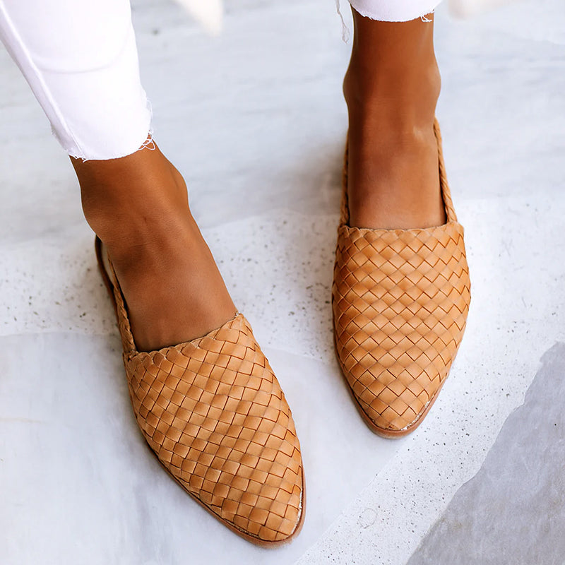 Miranda - Women's Basketweave Pointed-Toe Flats