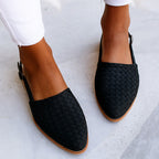 Miranda - Women's Basketweave Pointed-Toe Flats