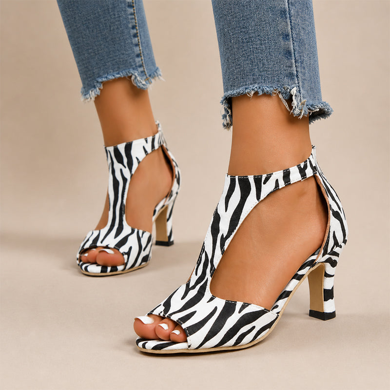 Miranda - Women's T-Strap Peep-Toe Heels