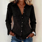 Miriam - Women’s Fringe Western Button-Front Shirt