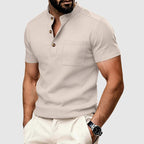 Morris - Men’s Waffle Knit Henley Pocket Shirt