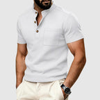 Morris - Men’s Waffle Knit Henley Pocket Shirt