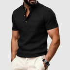 Morris - Men’s Waffle Knit Henley Pocket Shirt