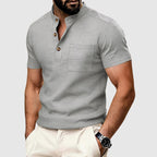 Morris - Men’s Waffle Knit Henley Pocket Shirt