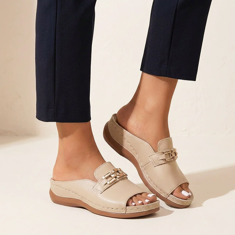 Myla - Women’s Chain Detail Mule Sandals