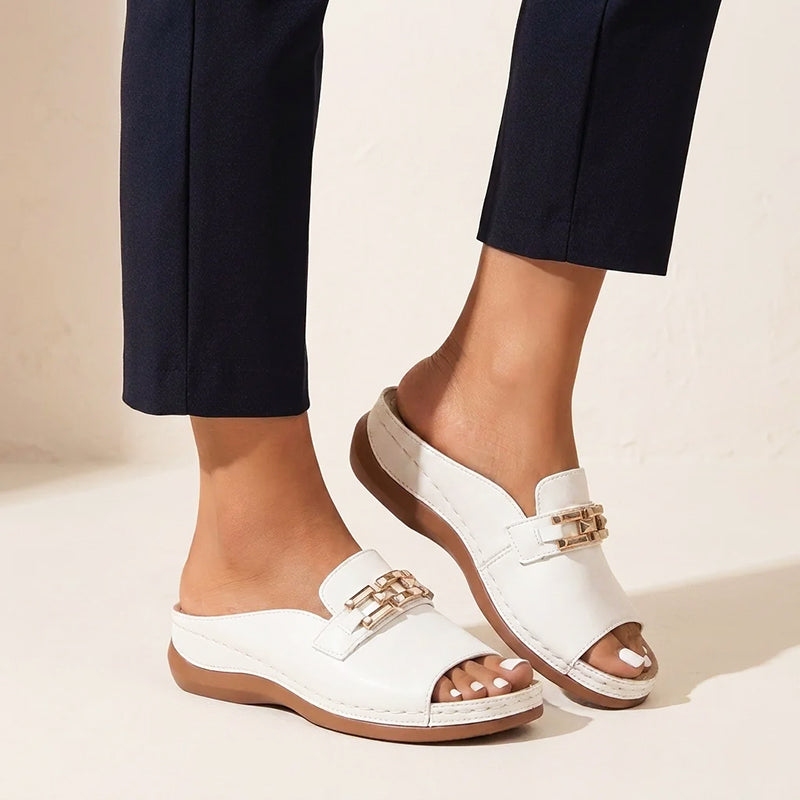 Myla - Women’s Chain Detail Mule Sandals