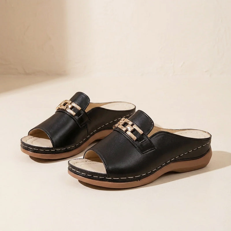 Myla - Women’s Chain Detail Mule Sandals
