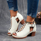 Nadia - Women’s Cutout Block Heel Sandals