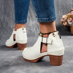 Nadia - Women’s Cutout Block Heel Sandals