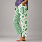 Nancy - Women's Floral Wide Leg Cropped Pants