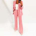 Nicole - Women's High-Waist Wide-Leg Pants and Blazer Set