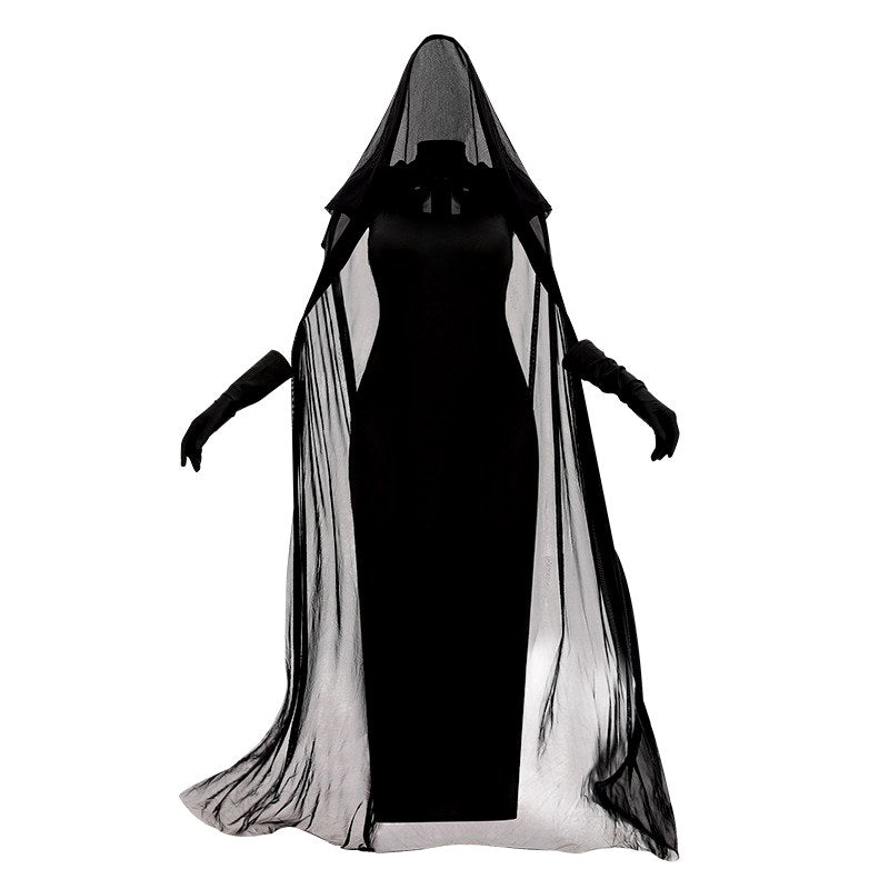Nina - Women's Gothic Ghost Halloween Costume Dress with Sheer Veil